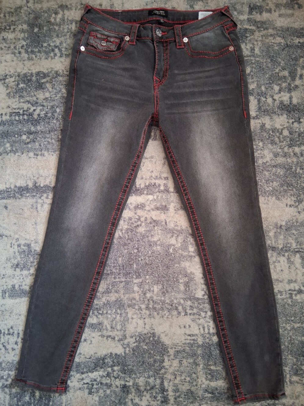 True Religion Black Jennie CURVY Mid Rise Jeans Size 29
